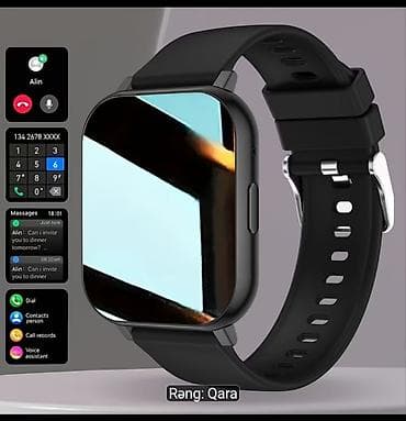 Yeni, Smart saat, Sensor ekran, rəng - Qara