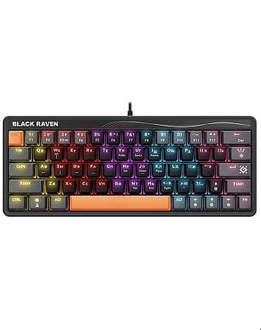 kompyuter oyunlari: BLACK RAVEN kompakt mexaniki klaviatura - 60% ölçülü dizayn: oxlar və — 1