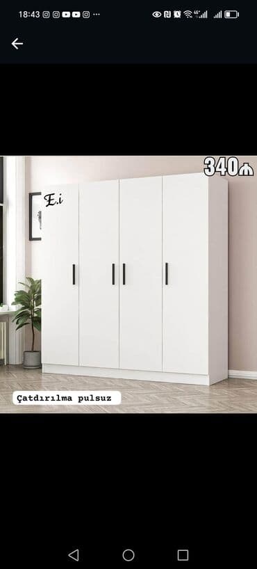 kupe şkaf: Yeni, Kupe, 5 qapı Düz dolab, Dolab-asılqan, Azərbaycan — 12