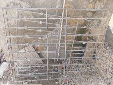 Darvazalar və aksesuarlar: Metal pəncərə barmaqlığı (iki bölməli) - Material: polad/profil dəmir — 1