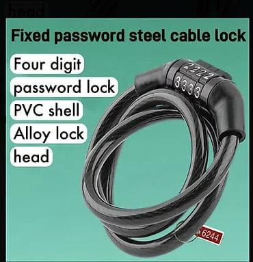 Dörd rəqəmli şifrəli polad kabel kilidi - Şifrələmə: 4 rəqəmli