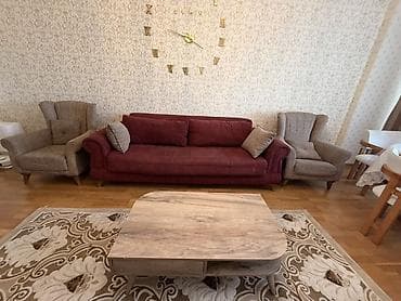 Klassik divan, 2 kreslo, Açılmayan