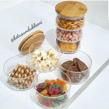 kanteynerler: Şüşe materialdan
Bamboo qapaqlı
Saxlama qabları — 2