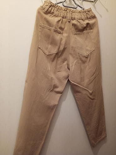 kambat şalvar: Bej rəngli qadın şalvarı - Model: Konusvari kəsim, yuxarıdan bir az — 7