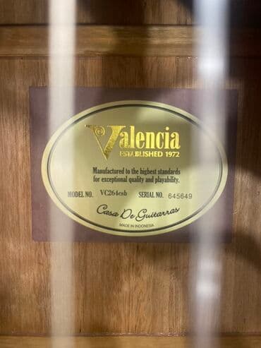 gitara aksesuar: Valencia klassik gitara – model VC264CSB - Korpus: sunburst rəngli — 3