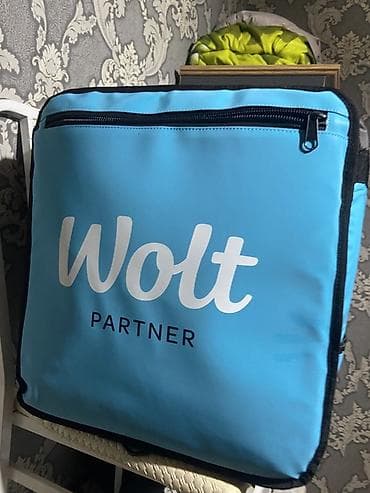 Сумки для курьеров: Wolt çatdırılma kürəyi (izotermal çanta) - Rəng: mavi, “Wolt Partner” — 1