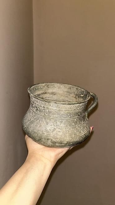 Книги и журналы: Əl işi metal qab – oyma naxışlı, tutacaqlı - Material: metal ərintisi — 2