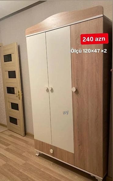 embawood kitab refi: Açılan, 3 qapılı Düz dolab, Qarderob, paltar dolabı — 1