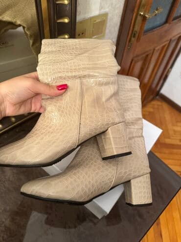 черные мужские сапоги: Ботфорты, Размер: 37, цвет - Бежевый, Новый — 2