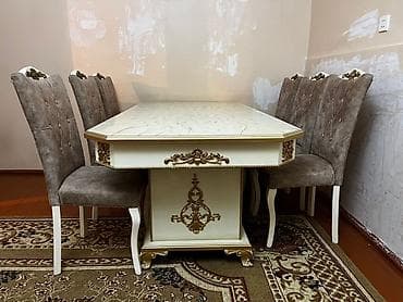 ofis oturacaqlar: Qonaq otağı üçün, Açılan, Dördbucaq masa, 6 stul — 1