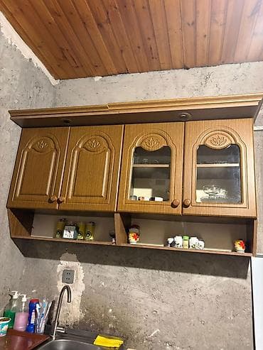 Mətbəx mebel dəsti - Üst asma dolablar: 4 qapılı modul (2 şüşəli