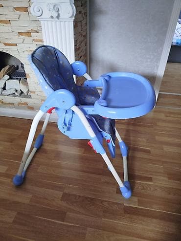 usaq yemek stulu: Uşaq yemək stulu – mavi rəng - Rahat, yüksək arxalı oturacaq: yumşaq — 2