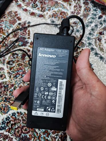 işlenmiş komputer: Lenovo 120w adapter Originaldır, monoblokun üstündə gəlmə adapterdir — 1