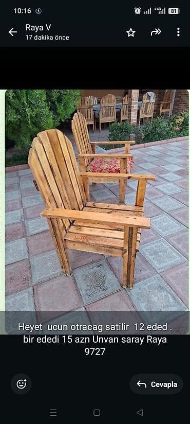 Heyet ucun otracag satilir 12 eded . bir ededi 15 azn Unvan saray