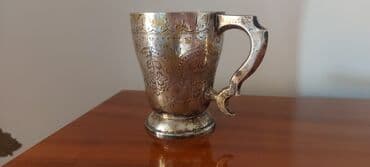 dekorativ qab: Fincanlar, rəng - Gümüşü, Metal, 1 əd — 2