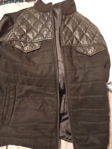 Köynəklər: Qara rəngli kişi qısa gödəkçə - Model: quilted (step) dizaynlı - — 1