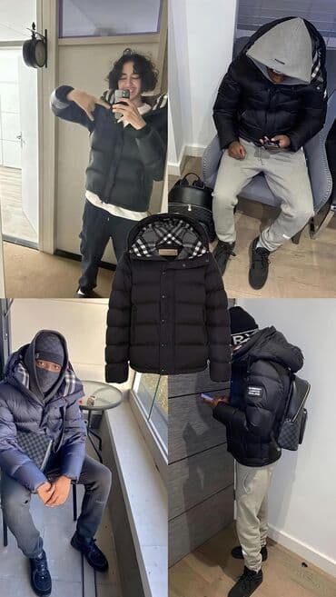 пуховик: Мужская куртка, Болонка, Зимняя, Burberry, 2XL — 1