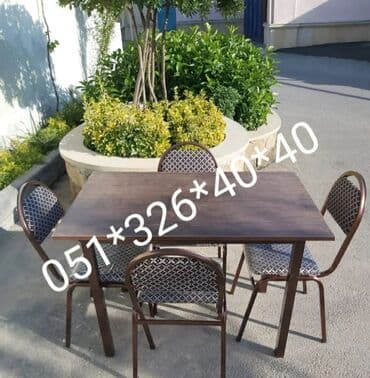 Masa və oturacaq dəstləri: Mətbəx üçün, Yeni, Açılmayan, Kvadrat masa, 4 stul — 1