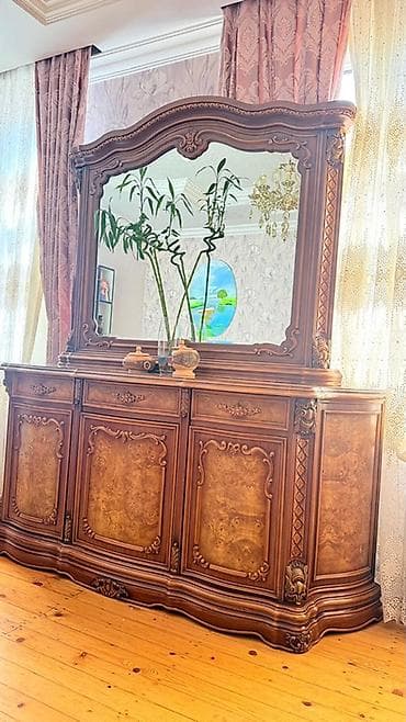Klassik üslubda massiv ağacdan hazırlanmış 2 hissəli qonaq otağı mebel — 1