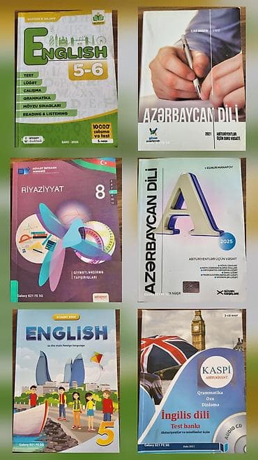 Dərs və hazırlaşma üçün müxtəlif fənn və siniflərə aid kitab toplusu