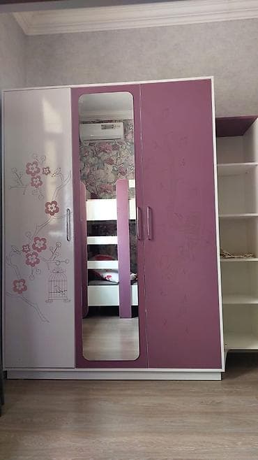 ucuz perde: Uşaq/yeniyetmə otağı üçün şkaf dəsti - Rəng: bənövşəyi-ağ — 9
