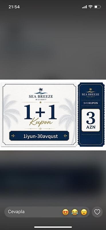 2.3 kompressor: Sea Breeze Resort – 1+1 Kupon Tətbiq sahəsi və üstünlüklər: - — 2