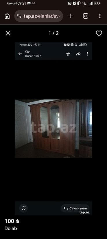 Mebel dəsti – şkaf və divar vitrini - Material: ağac əsaslı — 2
