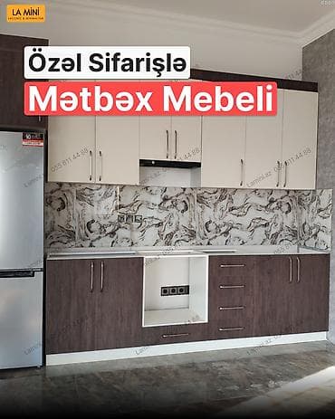 ag masa: Sifarişlə mətbəx dəsti, Özü çəkən petlələr, Sadə laminat — 1