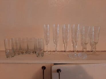 xurusdal qablar: Qədəhlər, Xrustal, 6 ədədli dəst, Rusiya — 1