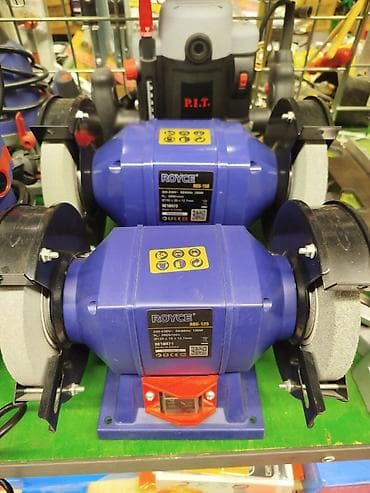 ət doğrayan mişar: Royce RBG-125 iki daşlı elektrik dəzgah bıçaq itiləyici - Güc: 1600W — 1