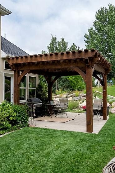 çeper: Ağac pergola – həyət və teras üçün dekorativ kölgəlik konstruksiya - — 2