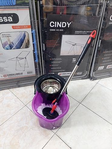 Ev və bağ: Döner başlı spin mop dəsti – vedrə və paslanmayan teleskopik sapla - — 5