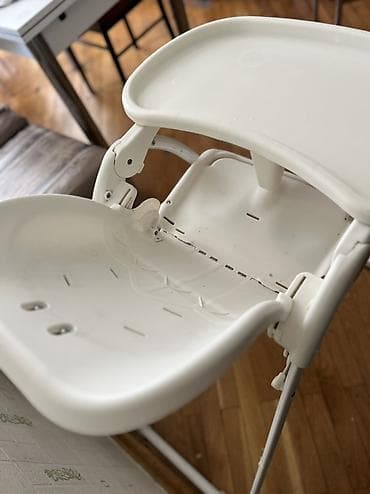 Uşaq üçün yemək stulu - Rəng: ağ - Yığıla bilən metal karkas — 3