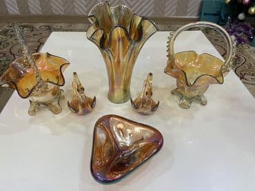 guldanlar: Şüşə dekor dəsti - Rəng: iris effektli qızılı-şəffaf tonlar — 2