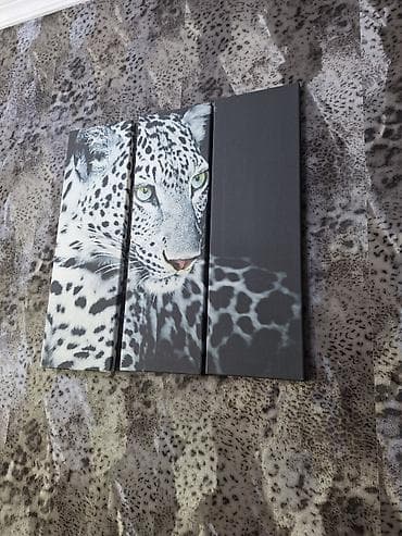 Üçpanelli dekorativ tablo — “Bəbir” mövzulu - 3 hissədən ibarət