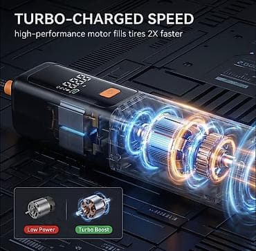 kompressor 100: Avtomobil kompressoru – çoxfunksiyalı, simsiz hava pompası - Yüksək — 2