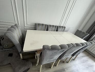 metbee: Qonaq otağı üçün, Açılan, Dördbucaq masa, 8 stul — 1