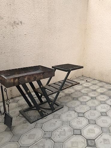 Metall manqal komplekti – kömür/odunla işləyən, bağ və həyət üçün