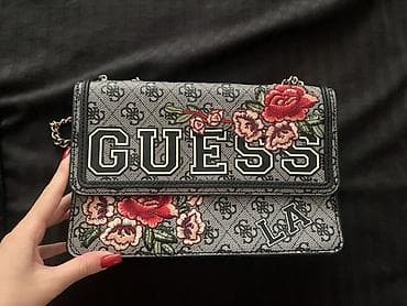 Guess qadın çantası – “LA” kolleksiyası - Rəng: boz/qartal qara — 1