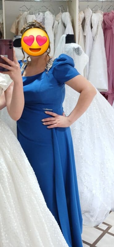 Digər qadın geyimləri: Şam və mərasim üçün zərif ziyafət geyimləri 1) Kobalt mavi maxi don - — 1