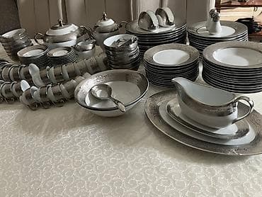 bagema qab: Nahar dəsti, rəng - Ağ, Farfor, 12 nəfərlik, Türkiyə — 2