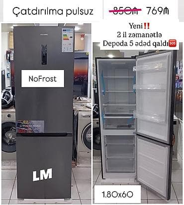 regal soyuducu: 2 qapılı Yoshiro Soyuducu Satılır, rəng - Boz — 1