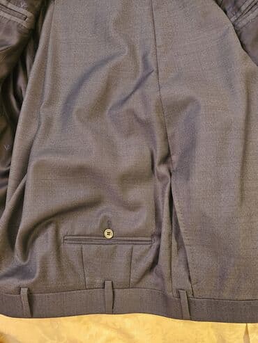 Alfa Romeo: ISaia (Napoli) kişi kostyumu 58 ölçü - Rəng: mavi-boz (melanj toxuma) — 3