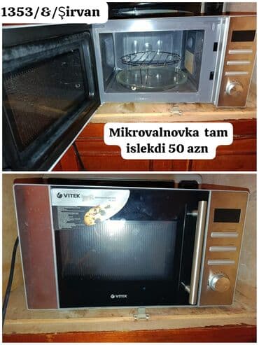 qaz peci islenmis: Mikrodalğalı soba Vitek, Ayrıca dayanan, Qril ilə — 1