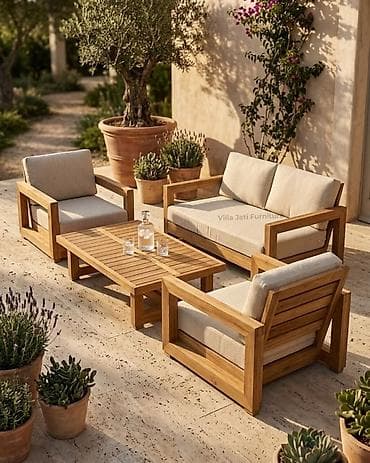 bağ divan: Bağ/veranda üçün taxta mebel dəstləri - Material: təbii ağac — 4