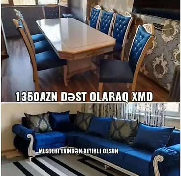 DəST MEBEL PAKETİ - Yemək otağı üçün dəst: zərif klassik üslubda