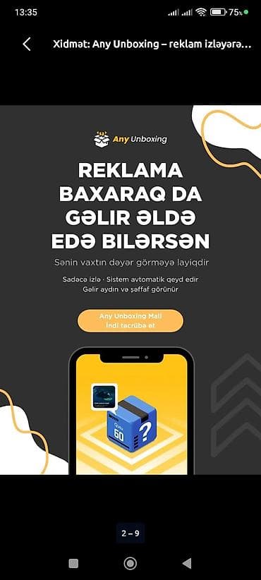 plasmas su çənlərinin təmiri: Xidmət: Any Unboxing – mobil tətbiq Təsvir: - 15 saniyelik — 5