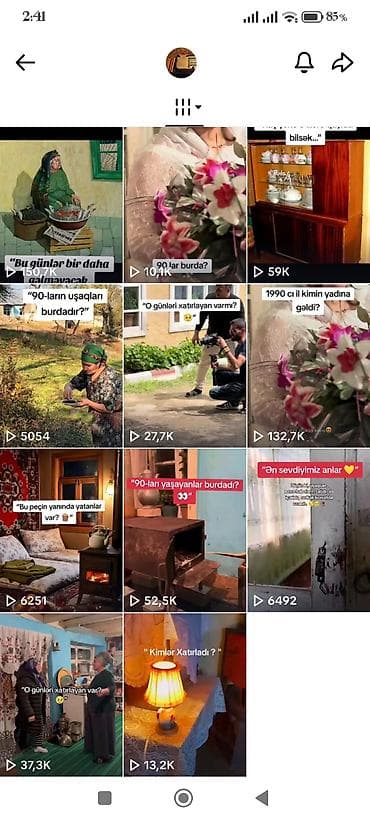 Xidmət: Nostalji temalı qısa videoların hazırlanması və sosial şəbəkə