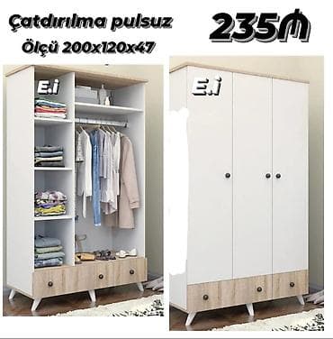 dolab termo: 3 qapılı paltar dolabı - Ölçü: 200×120×47 sm - Qiymət: 235 ₼ - — 1