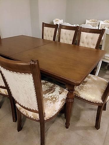 vilur parca turkce: Qonaq otağı üçün, Yeni, Açılan, Dördbucaq masa, 8 stul — 2